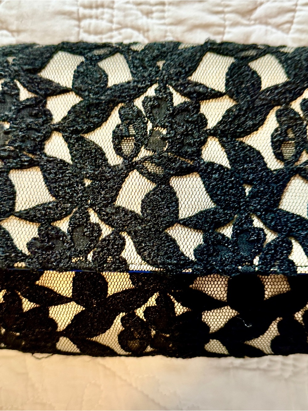 Neiman Marcus Black Lace Overlay Clutch